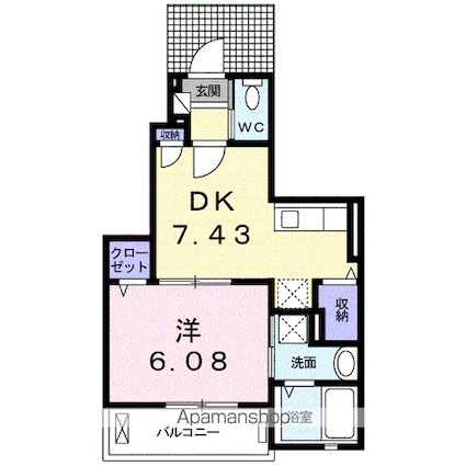 セレノ[1DK/33.57m2]の間取図
