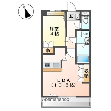 コーポウインクル[1LDK/36m2]の間取図