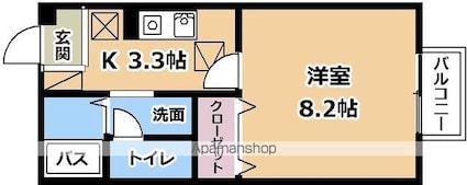上萱の園[1K/26.93m2]の間取図