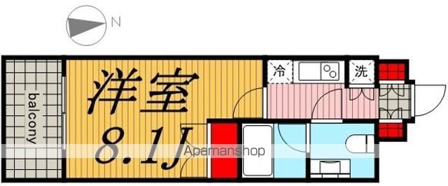 トワ・テ・メゾン[1K/25.21m2]の間取図