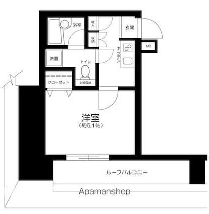 パレステュディオ新宿御苑前[1K/21.02m2]の間取図