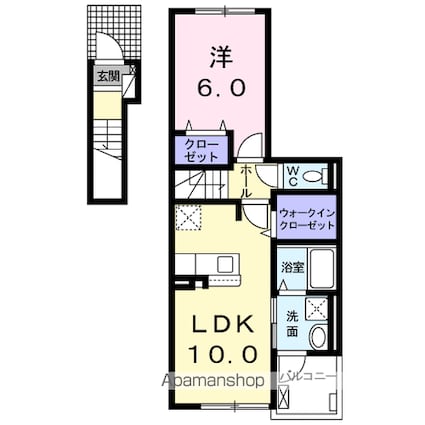 アルバ・グランデ　Ⅲ[1LDK/44.88m2]の間取図