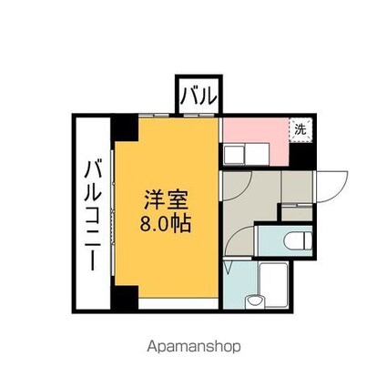 広島県広島市中区舟入町[1R/25.5m2]の間取図