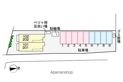 サニーハウス[1LDK/42.37m2]の配置図