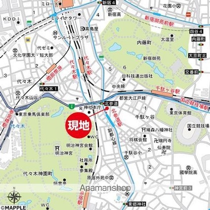 パークコート神宮北参道　ザ　タワー[2LDK/70.76m2]の配置図