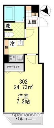 カノープス南大井Ａ[1K/24.73m2]の間取図