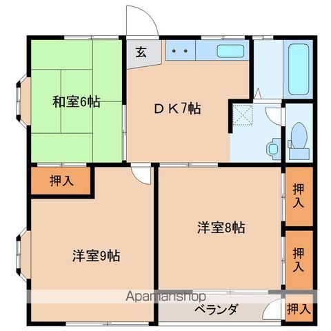 ホワイトコーポ大代2号棟の間取り写真