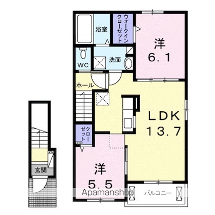 Ｆｏｒｚａ　ＤＫⅠ[2LDK/58.93m2]の間取図