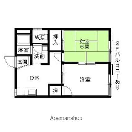 東京都立川市一番町１丁目[2DK/38.83m2]の間取図