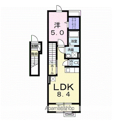 グリーン[1DK/42.04m2]の間取図