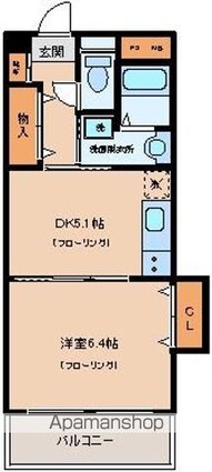 オークアベニュー[1DK/31m2]の間取図