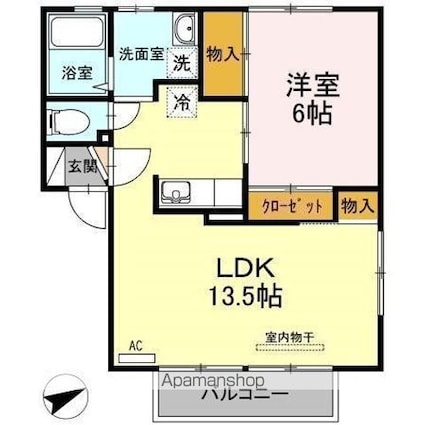 ドリームさくら[1LDK/45.23m2]の間取図