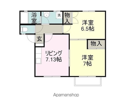 ベルエポック９９[2DK/46.37m2]の間取図