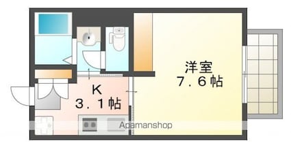 ＲＩＤＥＲＥ（リーデレ）船越南[1K/22.75m2]の間取図