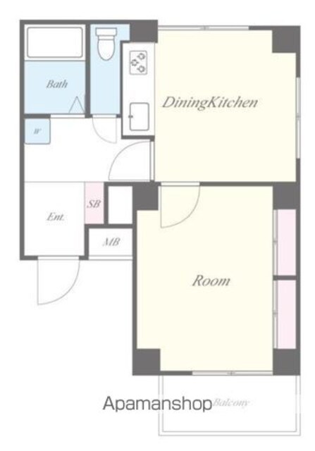 豪徳寺レジデンス[1DK/31.73m2]の間取図