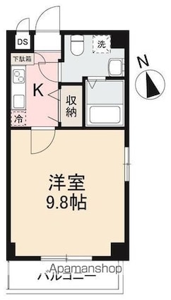 プレシャスタイム中央町ツインタワー北[1K/28.5m2]の間取図