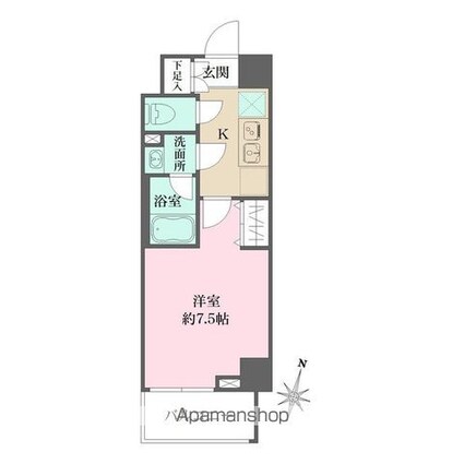 ベルフェリーク木場[1K/25.19m2]の間取図