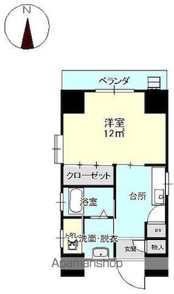 オクトルハイム[1K/25.26m2]の間取図