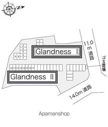 レオパレスＧｌａｄｎｅｓｓ　Ⅰ[1K/23.18m2]の配置図