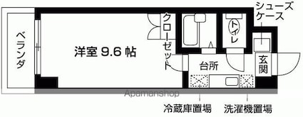 ビアンクール[1K/25.65m2]の間取図