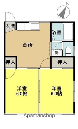 ヒルトップ[2DK/39.66m2]の間取図