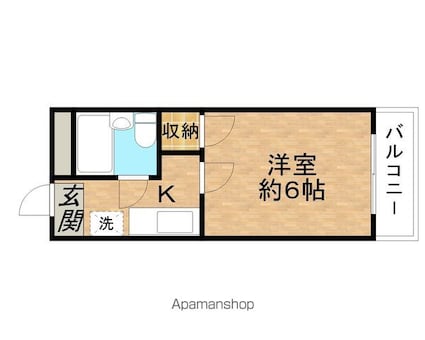 アネーロ壱番館[1K/19.7m2]の間取図