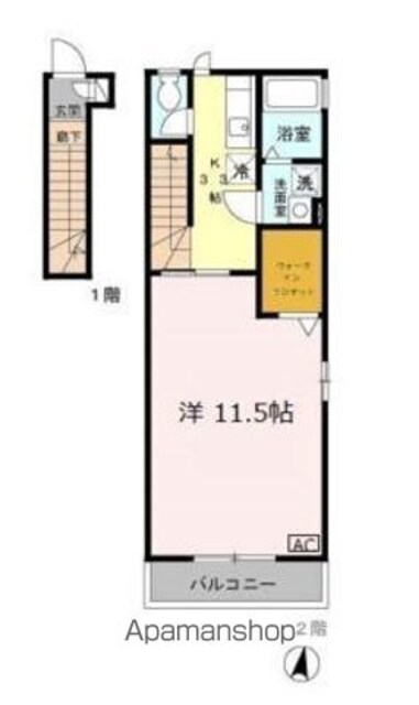 ＹＫ　ＦＬＡＴ[1K/38.64m2]の間取図