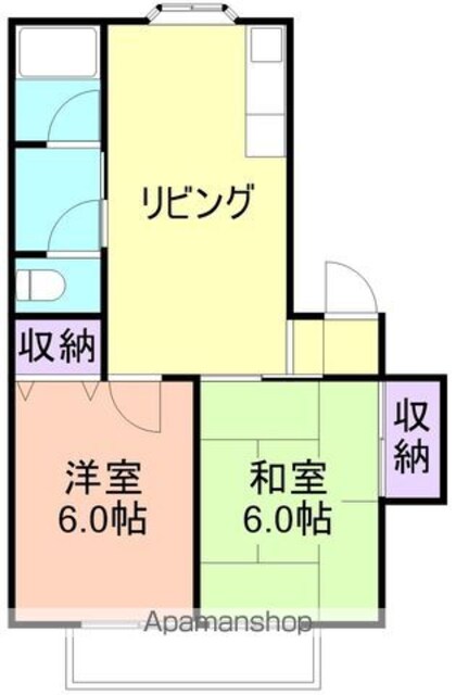 和歌山県和歌山市神前[2DK/45.13m2]の間取図