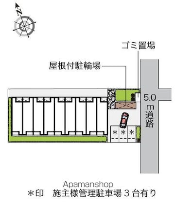 レオネクストウェストベルク[1R/28.05m2]の配置図