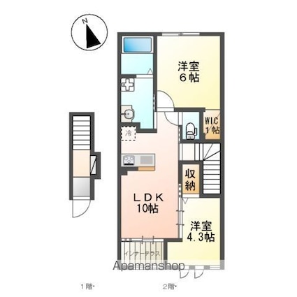 パッセロ[2LDK/56.18m2]の間取図