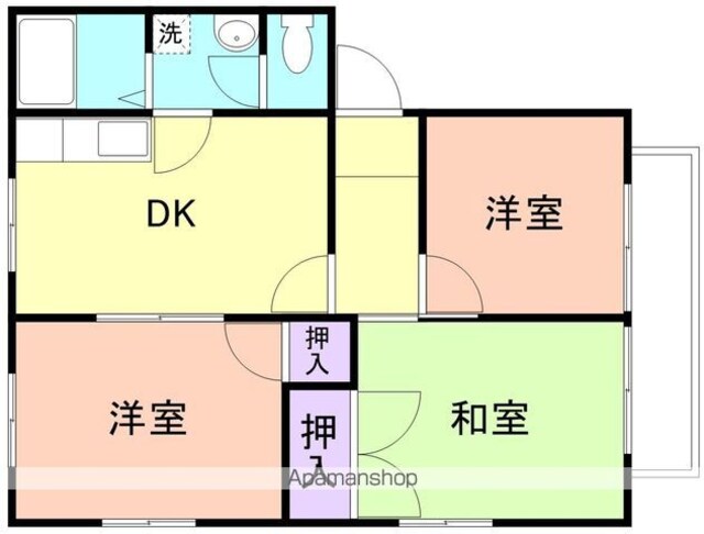 ディアスくすみⅠ[3DK/46.8m2]の間取図