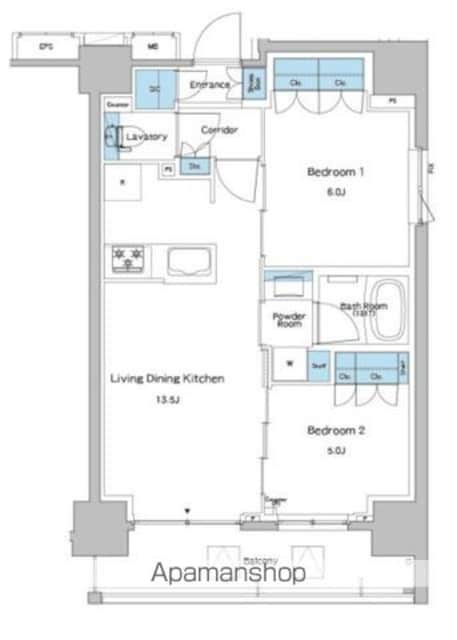 ルフォンプログレ志村坂上[2LDK/55.46m2]の間取図