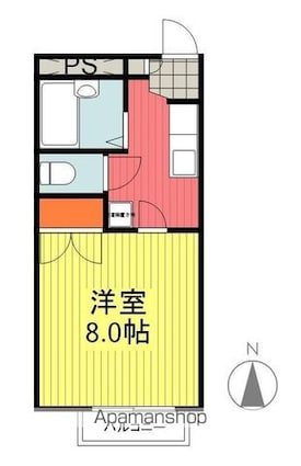 メイハウス・トミー[1K/23.58m2]の間取図