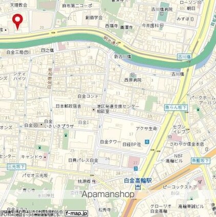 東京都港区南麻布３丁目[1K/22.68m2]の配置図