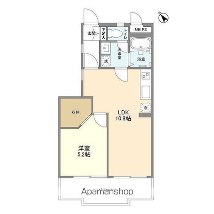 マリンコート[1LDK/39.71m2]の間取図