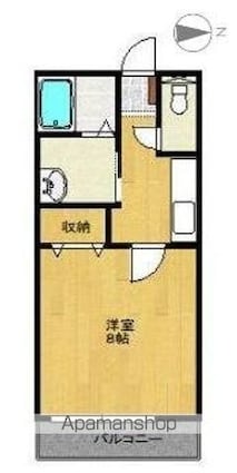レトア伏石[1R/27.7m2]の間取図