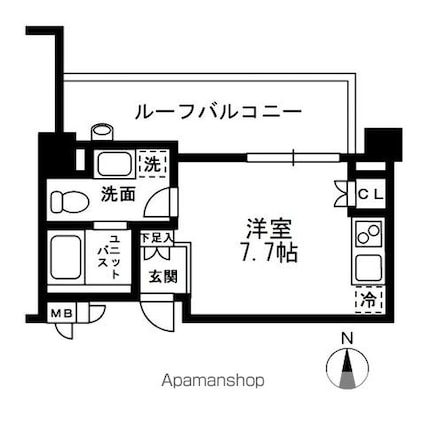 レジディア中落合Ａ棟[1R/21.63m2]の間取図