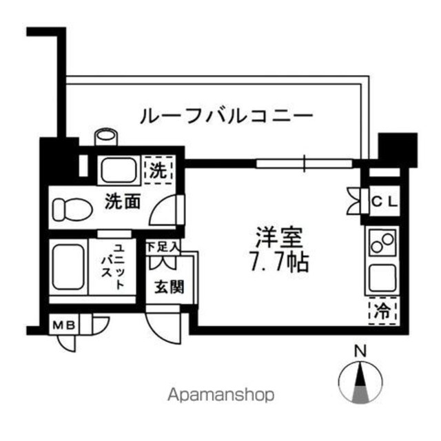 レジディア中落合Ａ棟[1R/21.63m2]の間取図