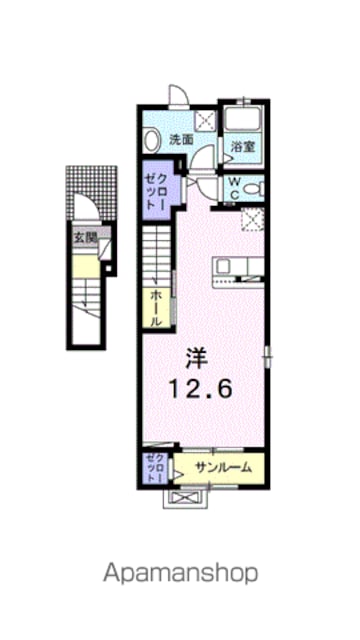 オ・ブーシュ道後Ⅱ[1R/40.74m2]の間取図