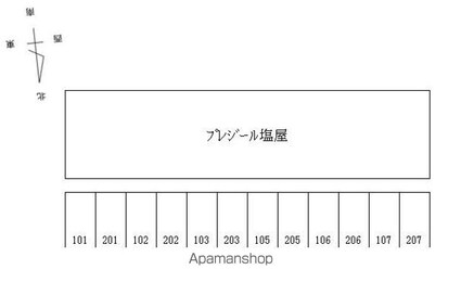 プレジール塩屋[2DK/41.68m2]の配置図