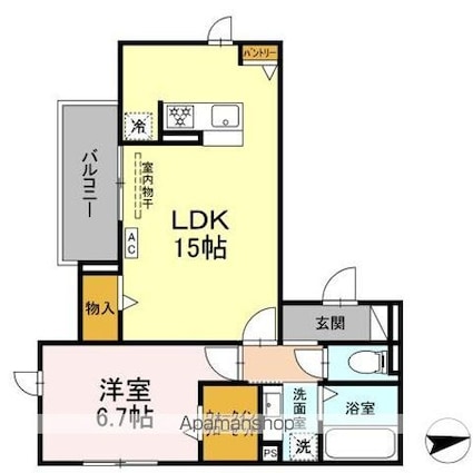 ＤーＲＯＯＭ　剣[1LDK/52.3m2]の間取図