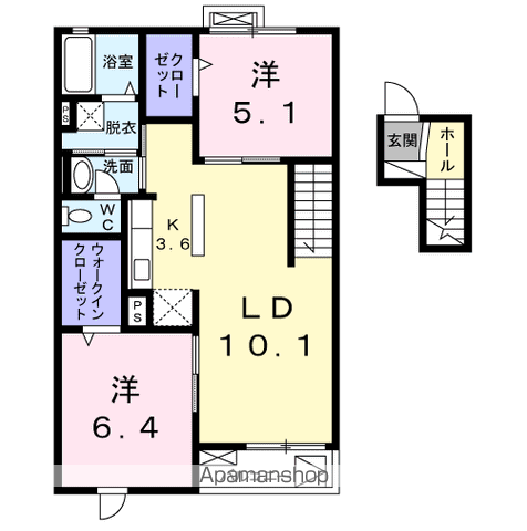 【成田市三里塚のマンションの間取り】