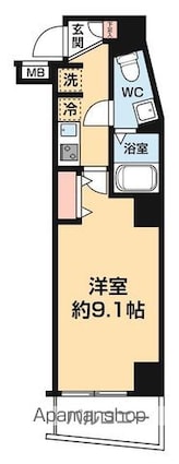 ＸＥＢＥＣ大山[1K/26.77m2]の間取図