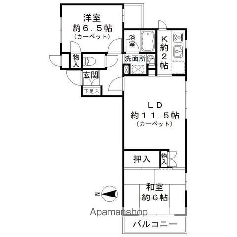 パティオ西池袋Ⅲ 203 ｜ 東京都豊島区西池袋２丁目30-12（賃貸マンション2LDK・2階・56.82㎡） その11