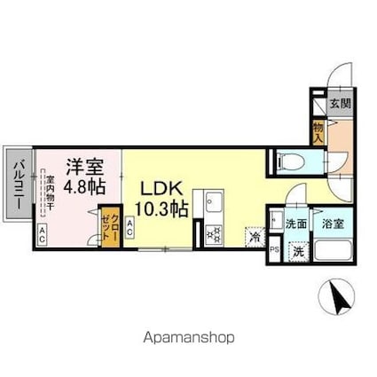 （仮称）中野区鷺宮３丁目ＰＪ[1LDK/36.14m2]の間取図