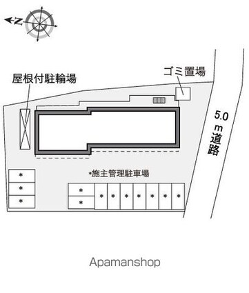 東京都狛江市西野川４丁目[1K/21.4m2]の配置図