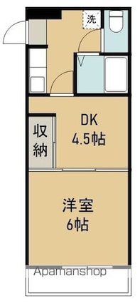 ロイヤルヒルズ銀杏町[1DK/24.9m2]の間取図