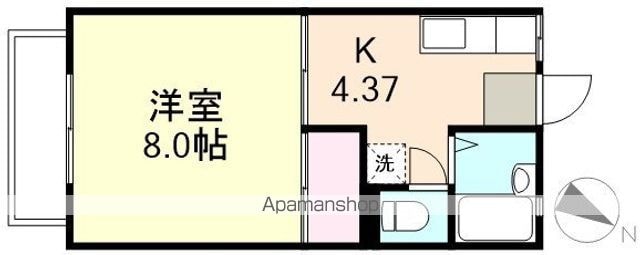 アンジェリーク松島[1K/26.49m2]の間取図