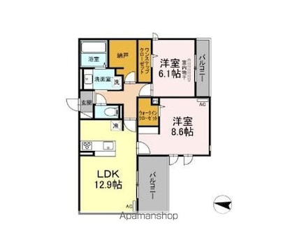 ＬＡＵＬＥ’Ａ（ラウレア）[2LDK/70.4m2]の間取図