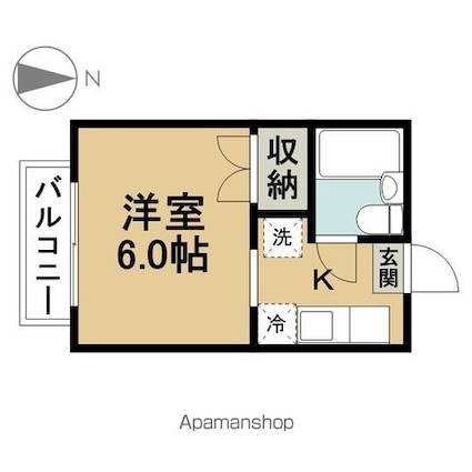 東京都江戸川区東葛西６丁目[1K/18.21m2]の間取図